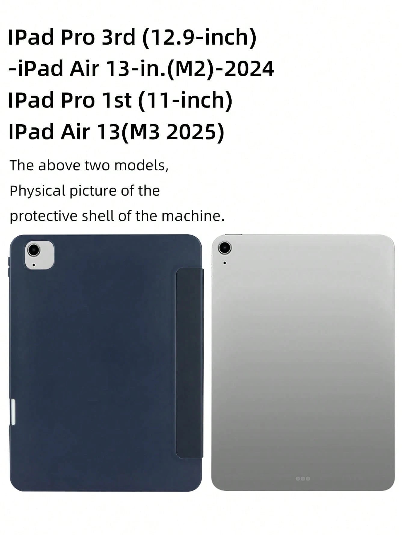 1pc Tablet Case Navy Blue, Foldable Stand With Pen Slot, Honeycomb Cooling Design, Auto Sleep/Wake, Minimalist/Casual For IPad Mini4/Mini5/Mini6/Mini7/Air/Air2/9.7/10.2/10.5/Air4/Air5/10th/10.9/Pro11