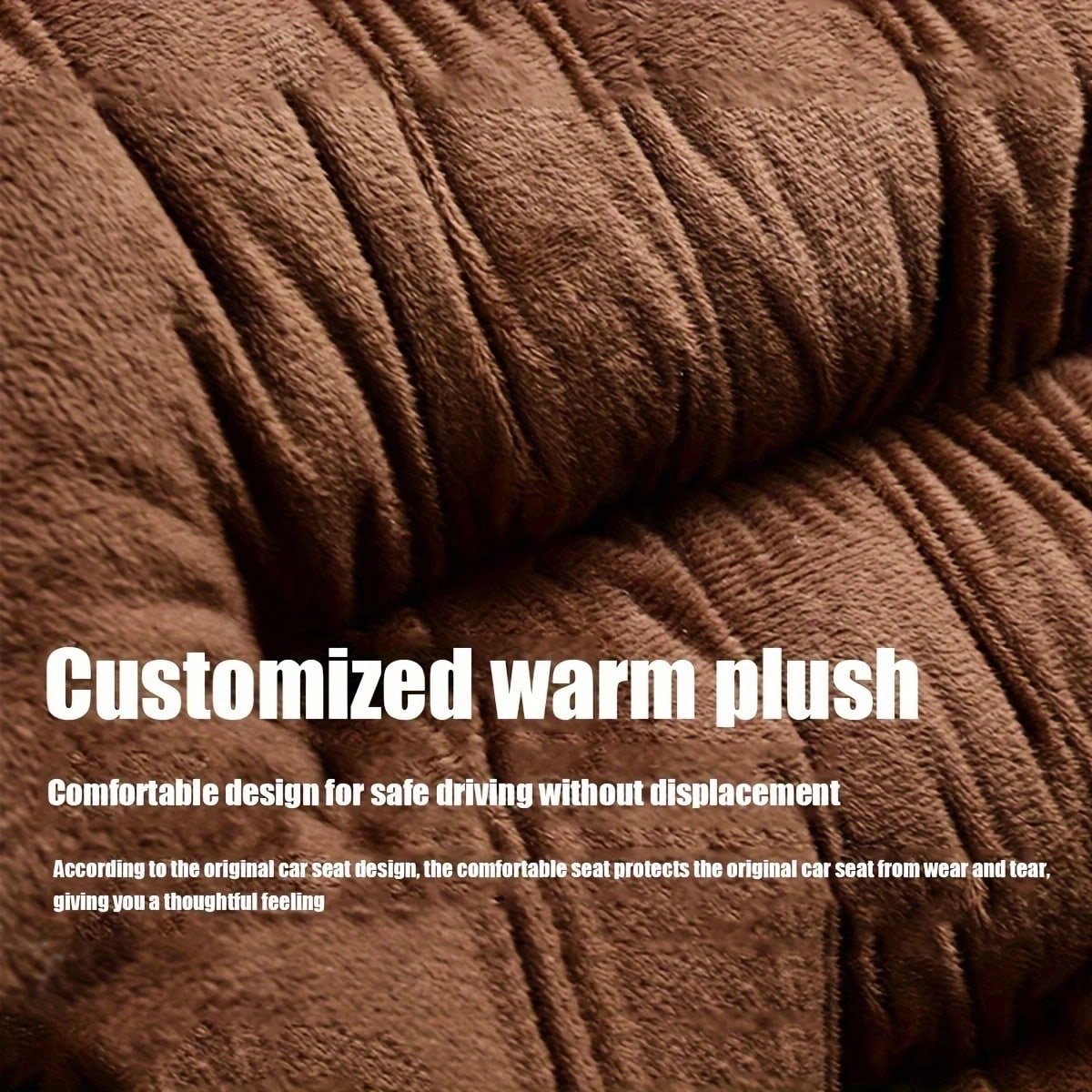 1pc Thickened Plush Warm Car Seat Cushion, One Piece Strap-Free, Backrest Car Interior Accessories, Winter