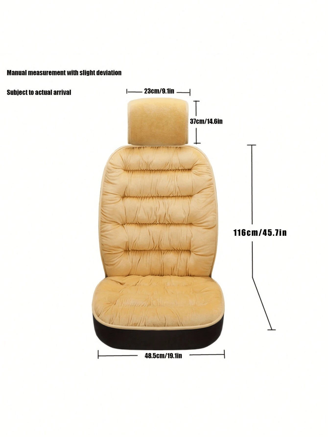 1pc Thickened Plush Warm Car Seat Cushion, One Piece Strap-Free, Backrest Car Interior Accessories, Winter