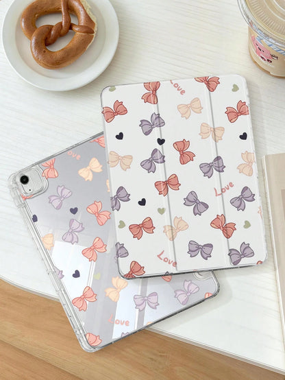 1pc Transparent Acrylic Dual-Sided Colorful Butterfly, Heart, Letter Pattern Foldable Tablet Case, Compatible With IPad 10th Gen/11th Gen/10.2/10.5/Air4/Air5/10.9/Pro 11/Air 11-In.(M2)-2024/Pro 11-In.