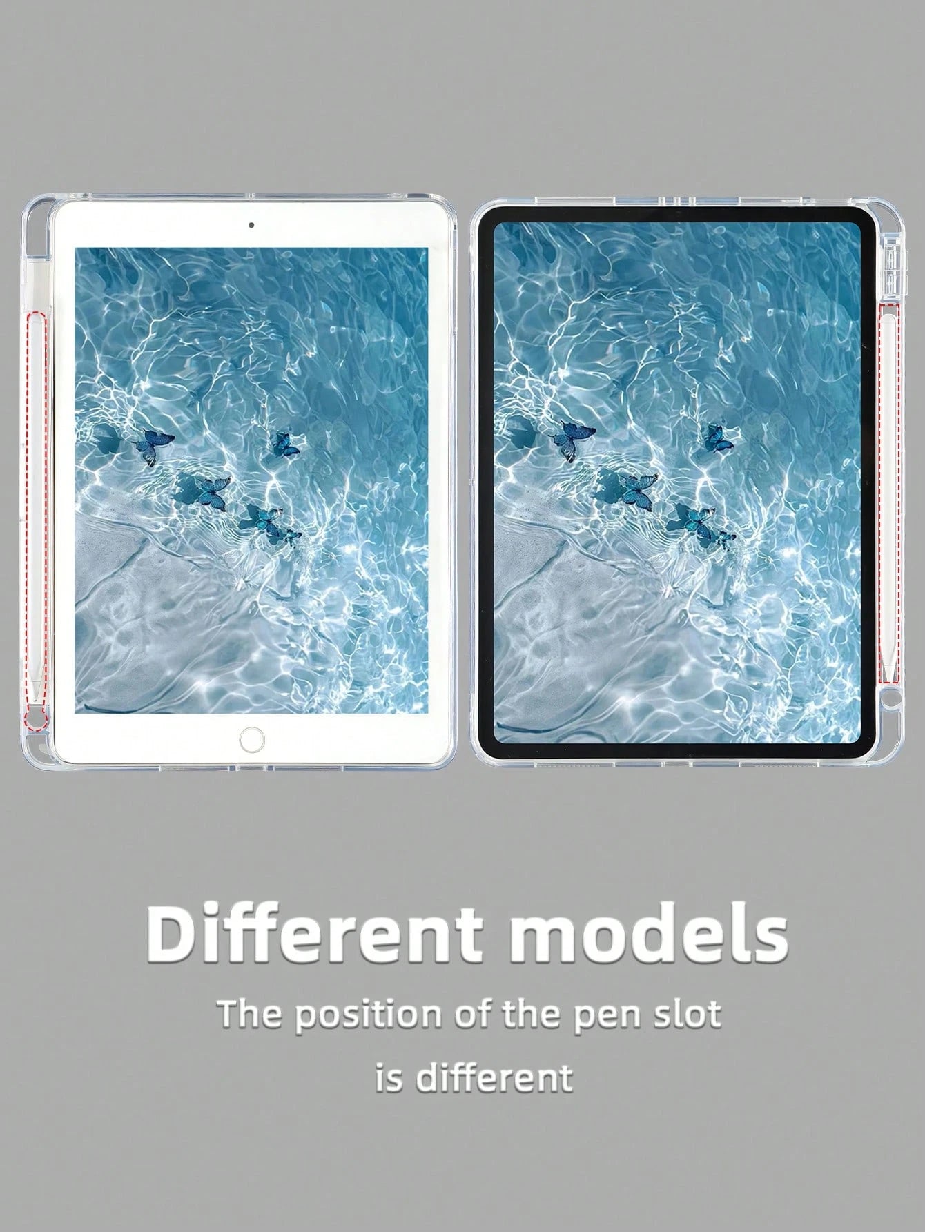 1pc Transparent Acrylic Dual-Sided Colorful Butterfly, Heart, Letter Pattern Foldable Tablet Case, Compatible With IPad 10th Gen/11th Gen/10.2/10.5/Air4/Air5/10.9/Pro 11/Air 11-In.(M2)-2024/Pro 11-In.