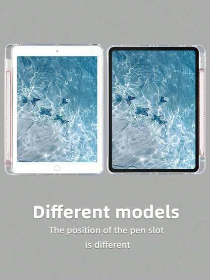 1pc Transparent Acrylic Dual-Sided Colorful Butterfly, Heart, Letter Pattern Foldable Tablet Case, Compatible With IPad 10th Gen/11th Gen/10.2/10.5/Air4/Air5/10.9/Pro 11/Air 11-In.(M2)-2024/Pro 11-In.