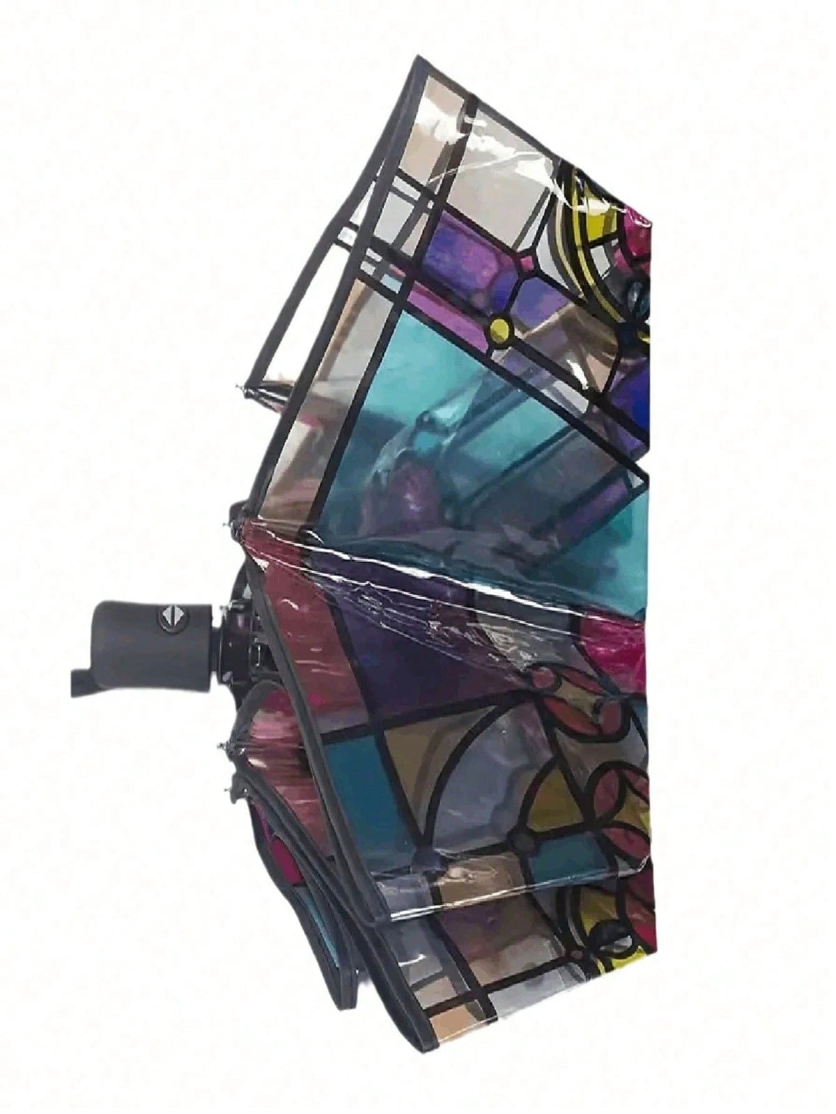 1PC Transparent Folding Automatic Umbrella, Compact Sturdy Durable Design, Suitable For Student Use
