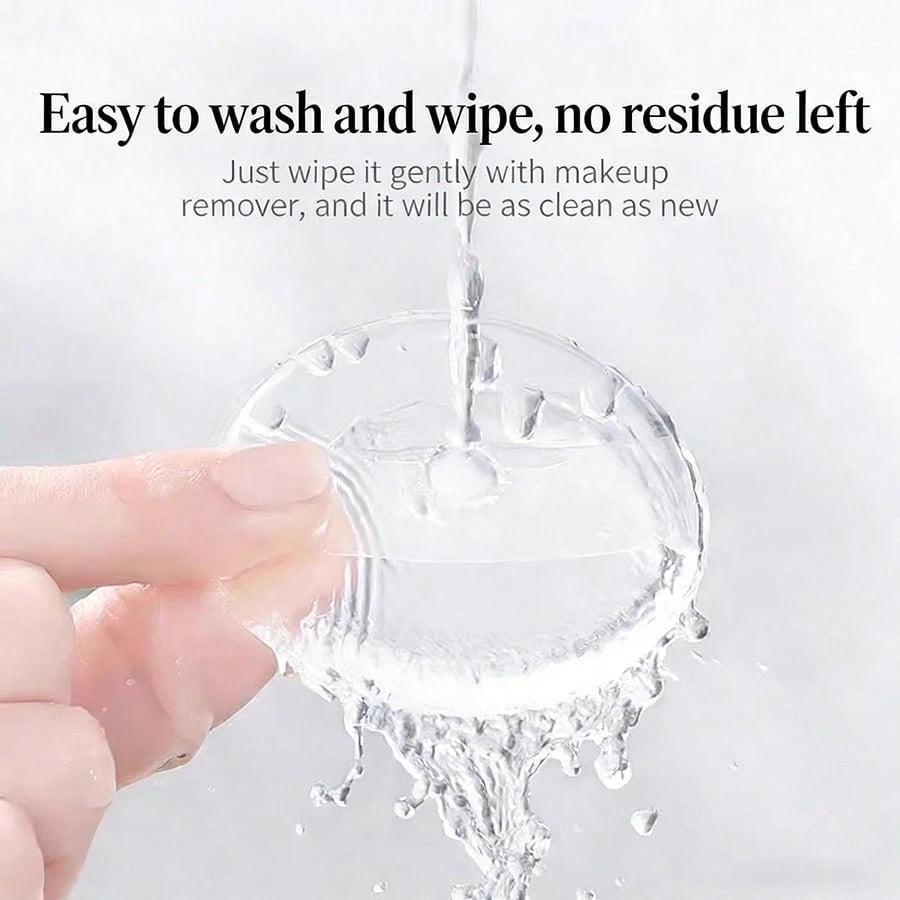 1pc Transparent Silicone Body Lotion Applicator, Soft Water Drop Shaped Makeup Sponge, Suitable For Sunscreen, Face Cream And Skincare Products Application, Dual-Use Beauty Tool