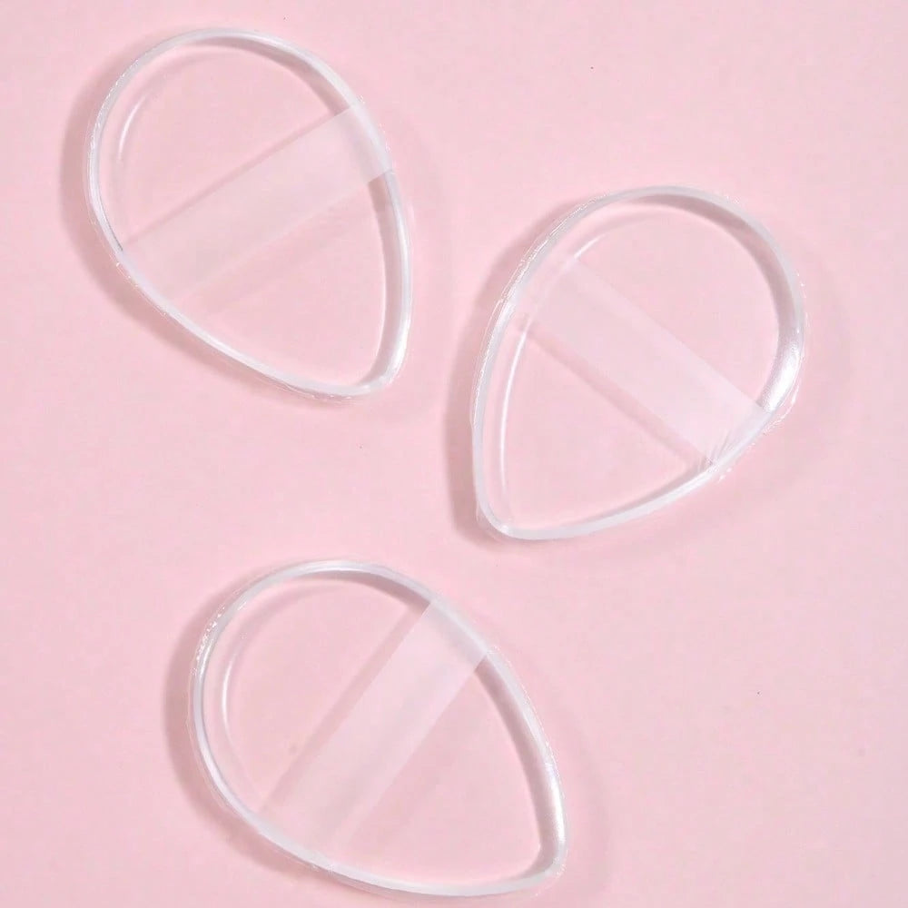 1pc Transparent Silicone Body Lotion Applicator, Soft Water Drop Shaped Makeup Sponge, Suitable For Sunscreen, Face Cream And Skincare Products Application, Dual-Use Beauty Tool