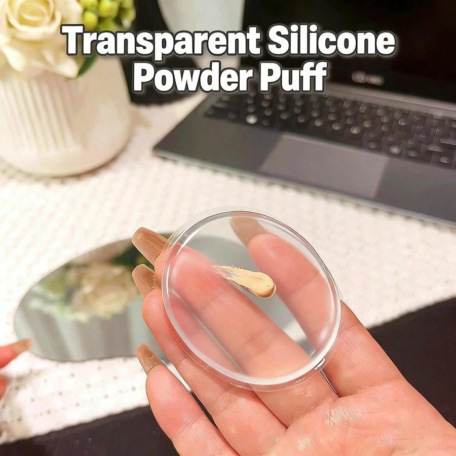 1pc Transparent Silicone Body Lotion Applicator, Soft Water Drop Shaped Makeup Sponge, Suitable For Sunscreen, Face Cream And Skincare Products Application, Dual-Use Beauty Tool