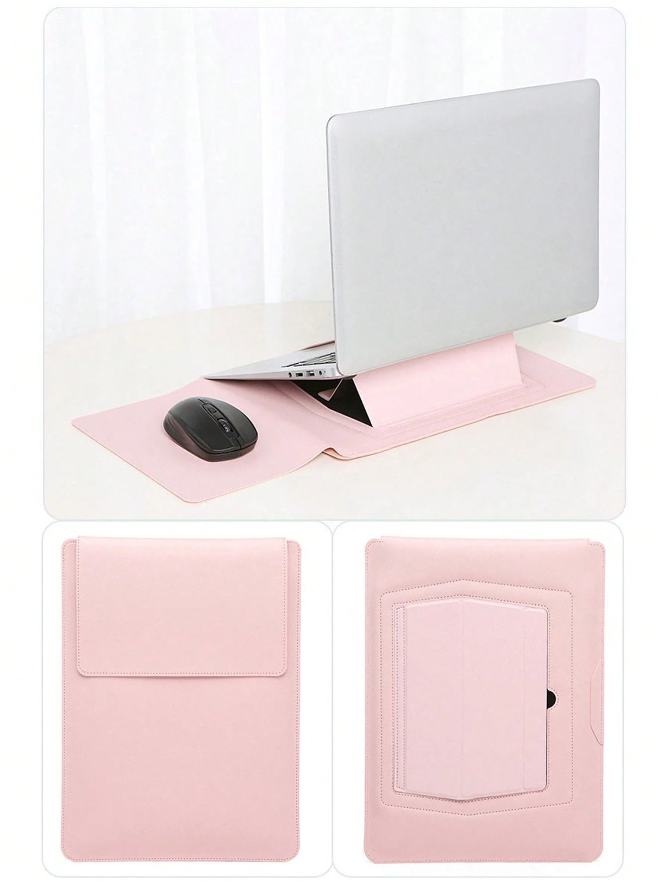 1pc Travel Lightweight Laptop Stand Sleeve Bag, Laptop Cooling Sleeve Bag, Suitable For 13" & 15" Tablets/Laptops, Convenient Office Stand Support