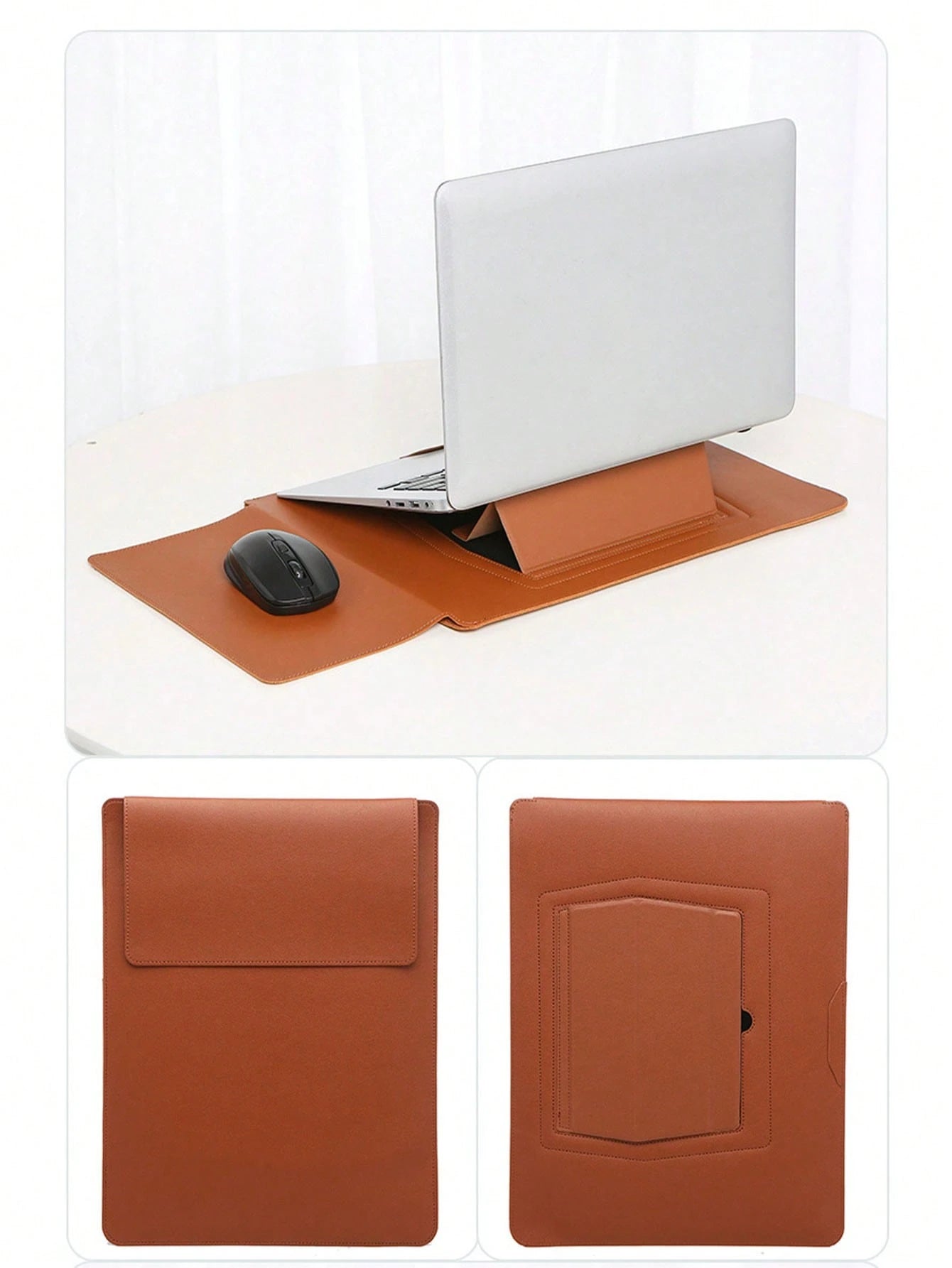 1pc Travel Lightweight Laptop Stand Sleeve Bag, Laptop Cooling Sleeve Bag, Suitable For 13" & 15" Tablets/Laptops, Convenient Office Stand Support