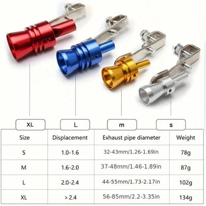 1pc Turbo Exhaust Tip Simulator, Aluminum Exhaust Valve Noise Generator, Suitable For Motorcycles, Trucks, Cars, Off-Road Vehicles- Styling Accessory, Motorcycle Upgrade, Fashionable Auto Parts, Fun