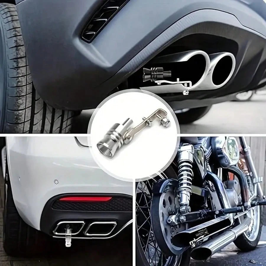 1pc Turbo Exhaust Tip Simulator, Aluminum Exhaust Valve Noise Generator, Suitable For Motorcycles, Trucks, Cars, Off-Road Vehicles- Styling Accessory, Motorcycle Upgrade, Fashionable Auto Parts, Fun