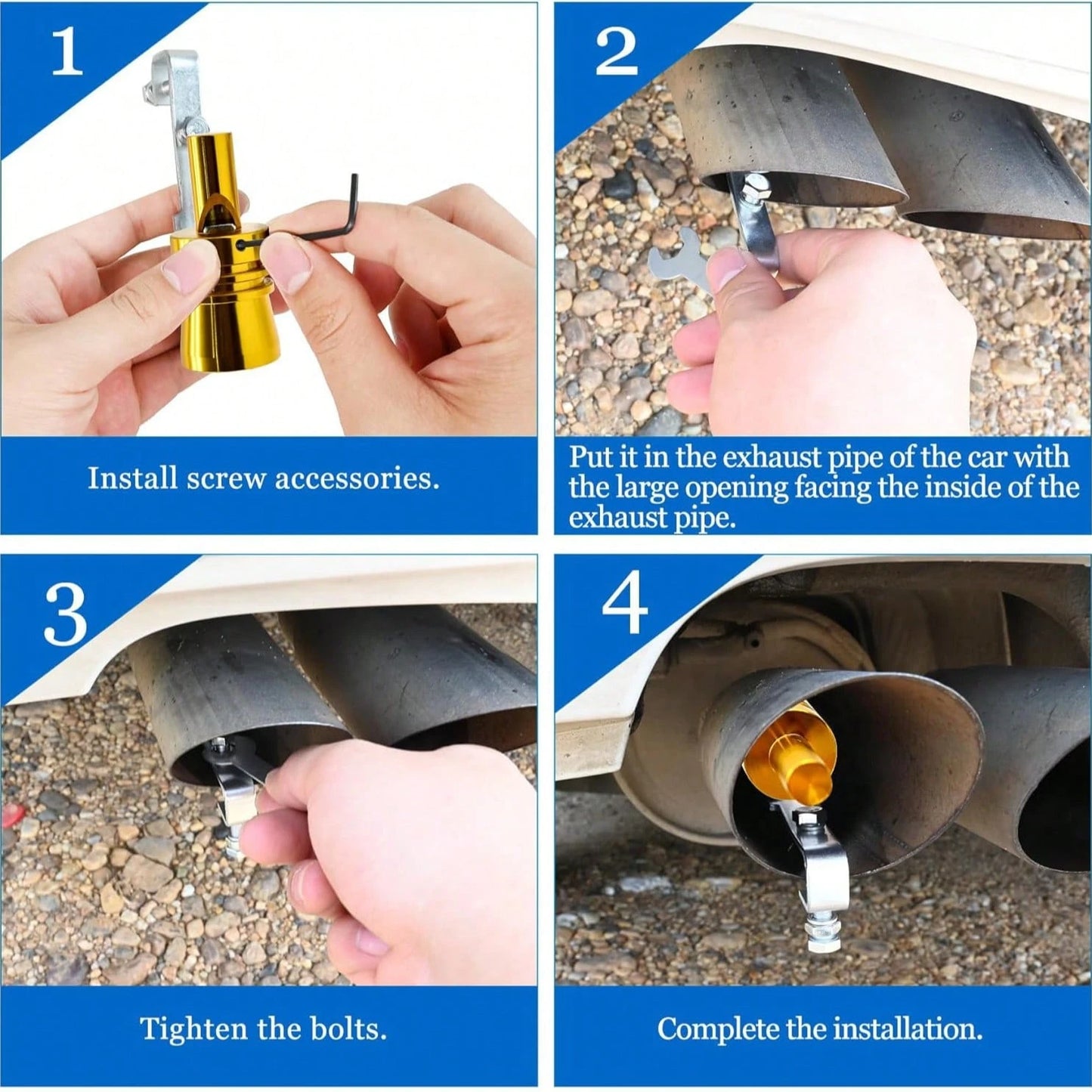 1pc Turbo Exhaust Tip Simulator, Aluminum Exhaust Valve Noise Generator, Suitable For Motorcycles, Trucks, Cars, Off-Road Vehicles- Styling Accessory, Motorcycle Upgrade, Fashionable Auto Parts, Fun