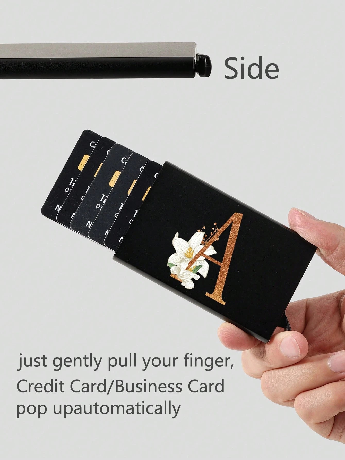 1pc Ultra-Thin Card Holder, Patterned Wallet, ID Card, Ultra-Thin Aluminum Alloy Metal Wallet, Men's Metal S-Shaped Card Holder, Card Case, Business Card Holder, Credit Card Holder, Unisex Mini Wallet