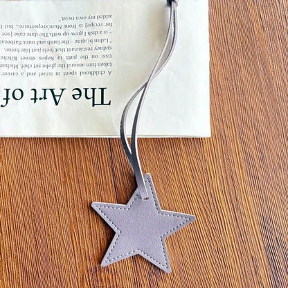 1pc Unisex PU Leather Five-Pointed Star Charm, Bag Pendant Leather Ornament, Gift Key Chain