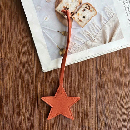 1pc Unisex PU Leather Five-Pointed Star Charm, Bag Pendant Leather Ornament, Gift Key Chain