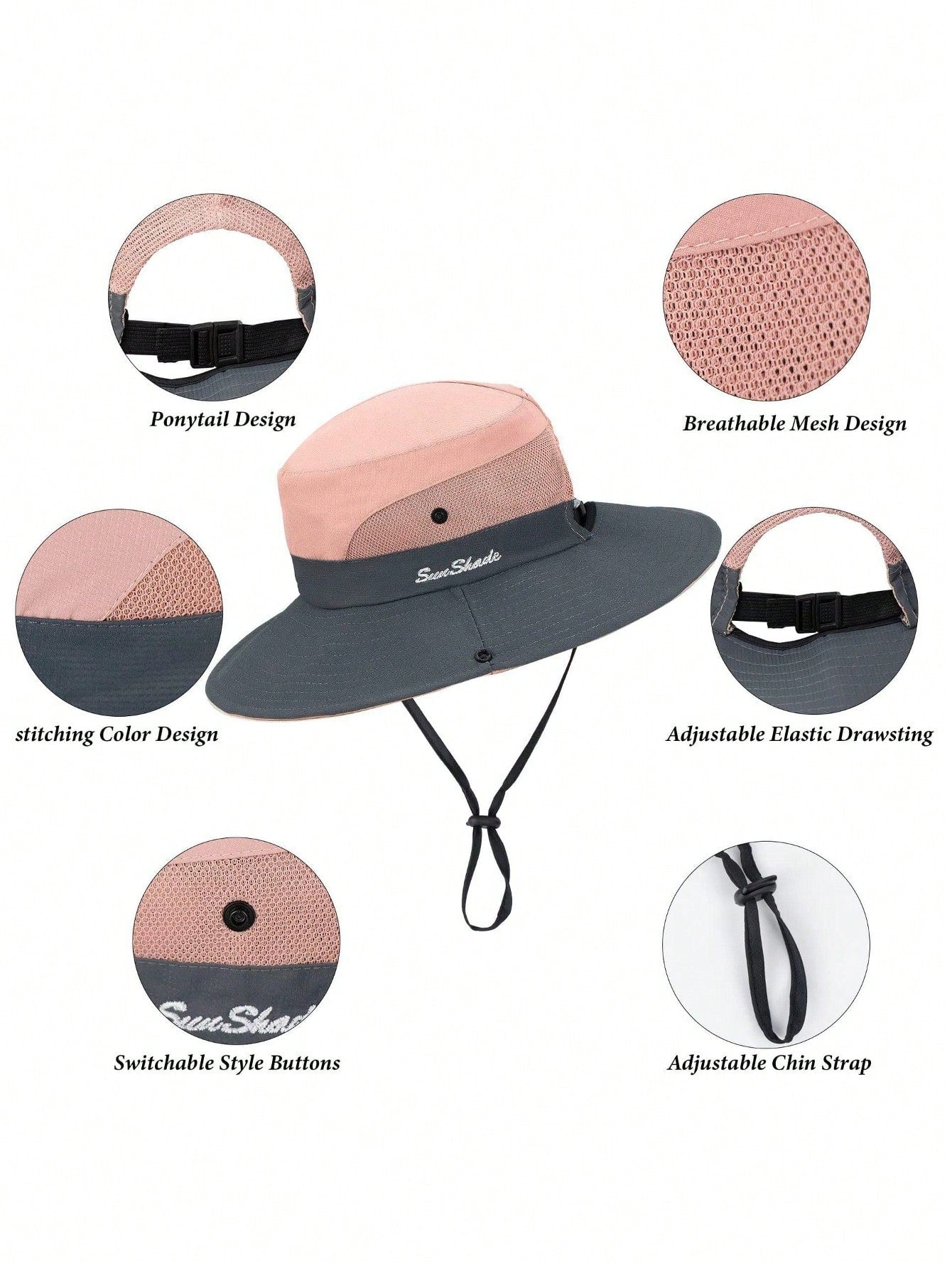 1pc Unisex Sun Protection Bucket Hat, Women's Summer Sun Hat, Outdoor Quick-Dry Hat, Suitable For Matching With Summer Outfits And Dresses