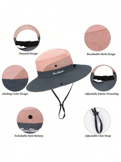 1pc Unisex Sun Protection Bucket Hat, Women's Summer Sun Hat, Outdoor Quick-Dry Hat, Suitable For Matching With Summer Outfits And Dresses