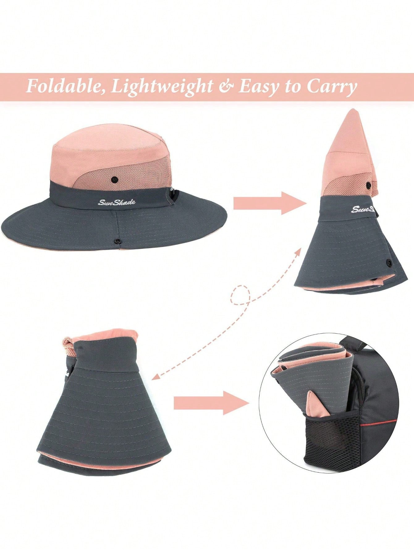 1pc Unisex Sun Protection Bucket Hat, Women's Summer Sun Hat, Outdoor Quick-Dry Hat, Suitable For Matching With Summer Outfits And Dresses