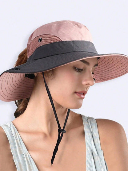 1pc Unisex Sun Protection Bucket Hat, Women's Summer Sun Hat, Outdoor Quick-Dry Hat, Suitable For Matching With Summer Outfits And Dresses