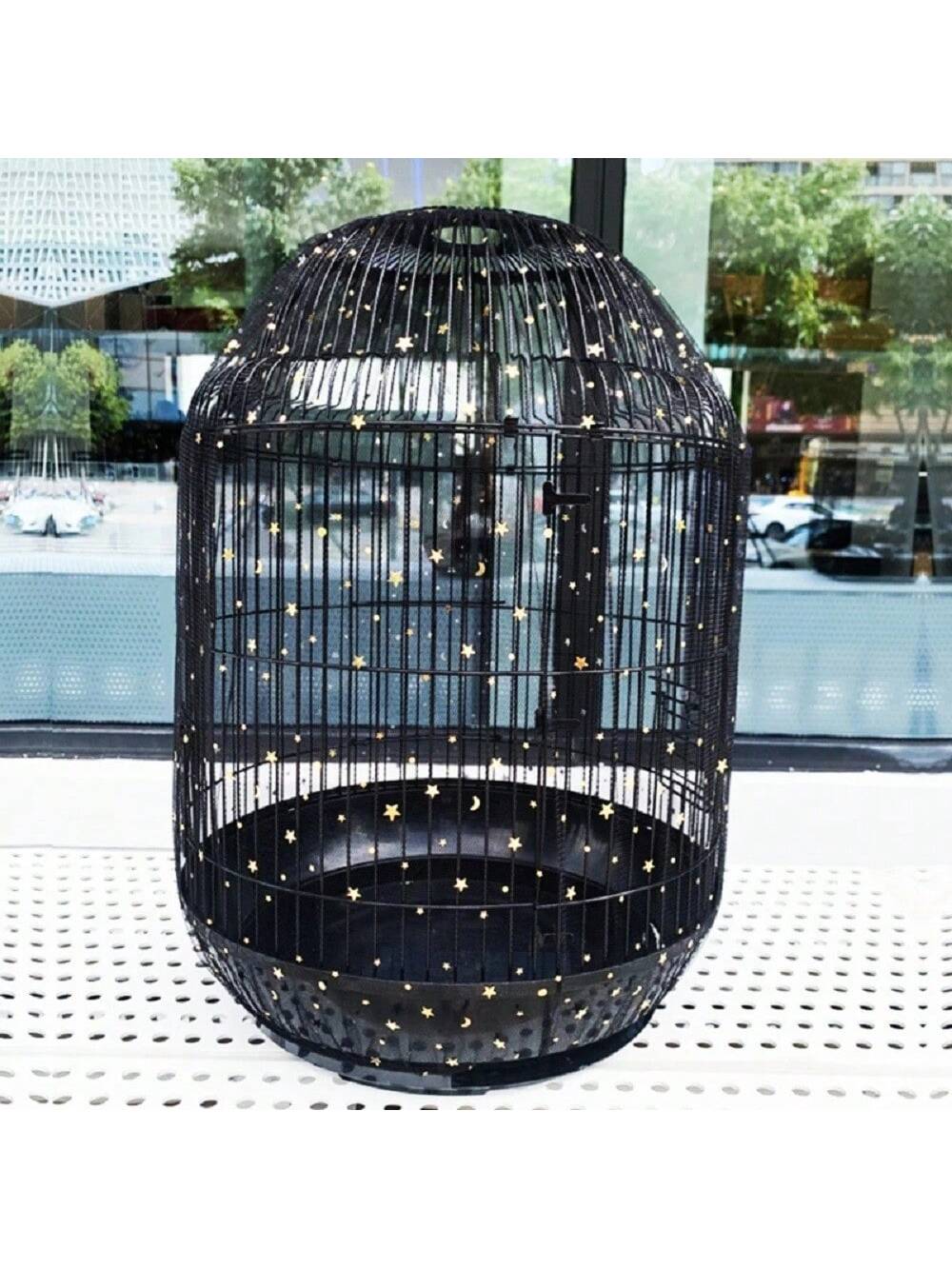 1pc Universal Bird Cage Cover 360 Degrees Covering Bird Cage Mesh Net Elastic Birdcage Cover Soft Bird Seed Guard Skirt For Home Bird Cage Cover Shell Skirt Net Easy Cleaning Seed Catcher Guard Bird C