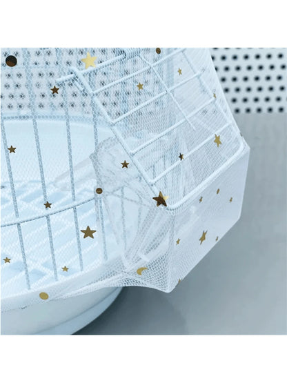 1pc Universal Bird Cage Cover 360 Degrees Covering Bird Cage Mesh Net Elastic Birdcage Cover Soft Bird Seed Guard Skirt For Home Bird Cage Cover Shell Skirt Net Easy Cleaning Seed Catcher Guard Bird C