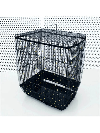 1pc Universal Bird Cage Cover 360 Degrees Covering Bird Cage Mesh Net Elastic Birdcage Cover Soft Bird Seed Guard Skirt For Home Bird Cage Cover Shell Skirt Net Easy Cleaning Seed Catcher Guard Bird C