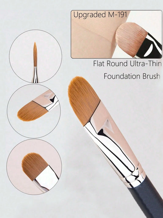 1pc Upgraded DM-191 Flat Circular Ultra-Thin Concealer Foundation Makeup Brushes,For Professional Liquid Foundation And Concealer Contouring Portable Multi-Functional Makeup Brush For Face: Foundation