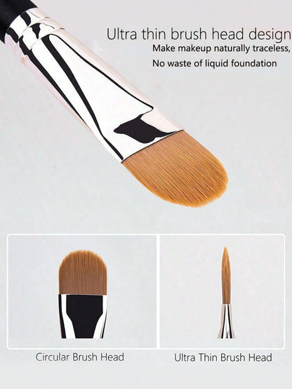 1pc Upgraded DM-191 Flat Circular Ultra-Thin Concealer Foundation Makeup Brushes,For Professional Liquid Foundation And Concealer Contouring Portable Multi-Functional Makeup Brush For Face: Foundation
