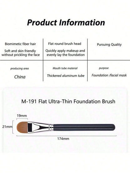 1pc Upgraded DM-191 Flat Circular Ultra-Thin Concealer Foundation Makeup Brushes,For Professional Liquid Foundation And Concealer Contouring Portable Multi-Functional Makeup Brush For Face: Foundation