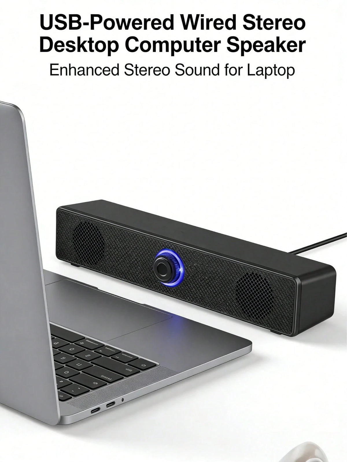 1pc USB Powered Wired Stereo Desktop Speaker, Suitable For Computer, Desktop, Laptop, PC, Tablet, Phone, CD Player, Wireless Speaker, 3.5mm Interface, TV Screen