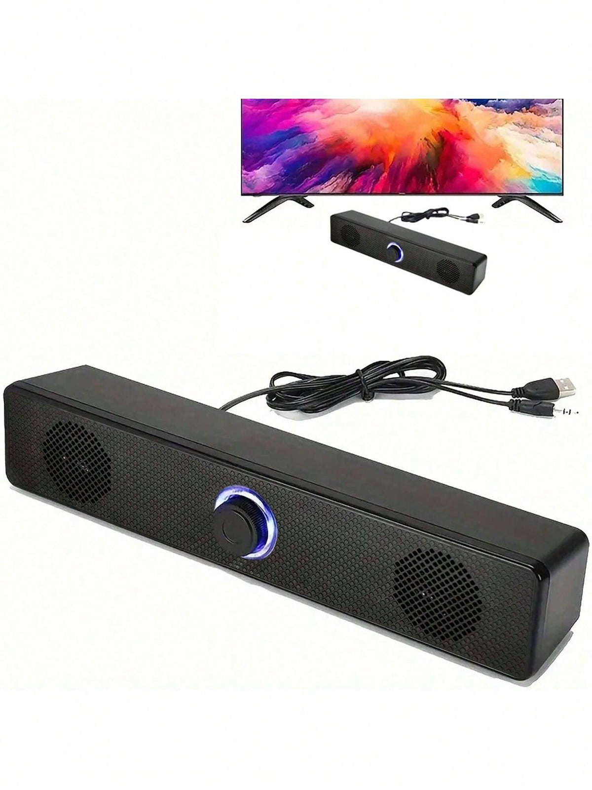 1pc USB Powered Wired Stereo Desktop Speaker, Suitable For Computer, Desktop, Laptop, PC, Tablet, Phone, CD Player, Wireless Speaker, 3.5mm Interface, TV Screen