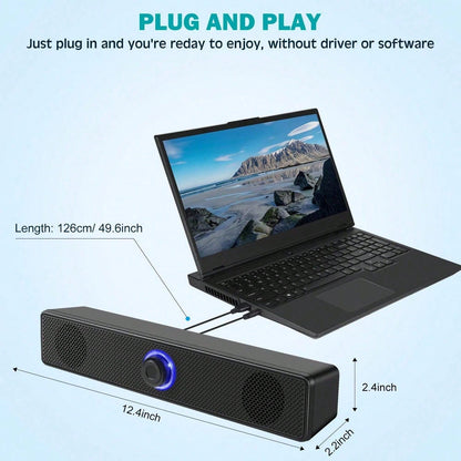 1pc USB Powered Wired Stereo Desktop Speaker, Suitable For Computer, Desktop, Laptop, PC, Tablet, Phone, CD Player, Wireless Speaker, 3.5mm Interface, TV Screen