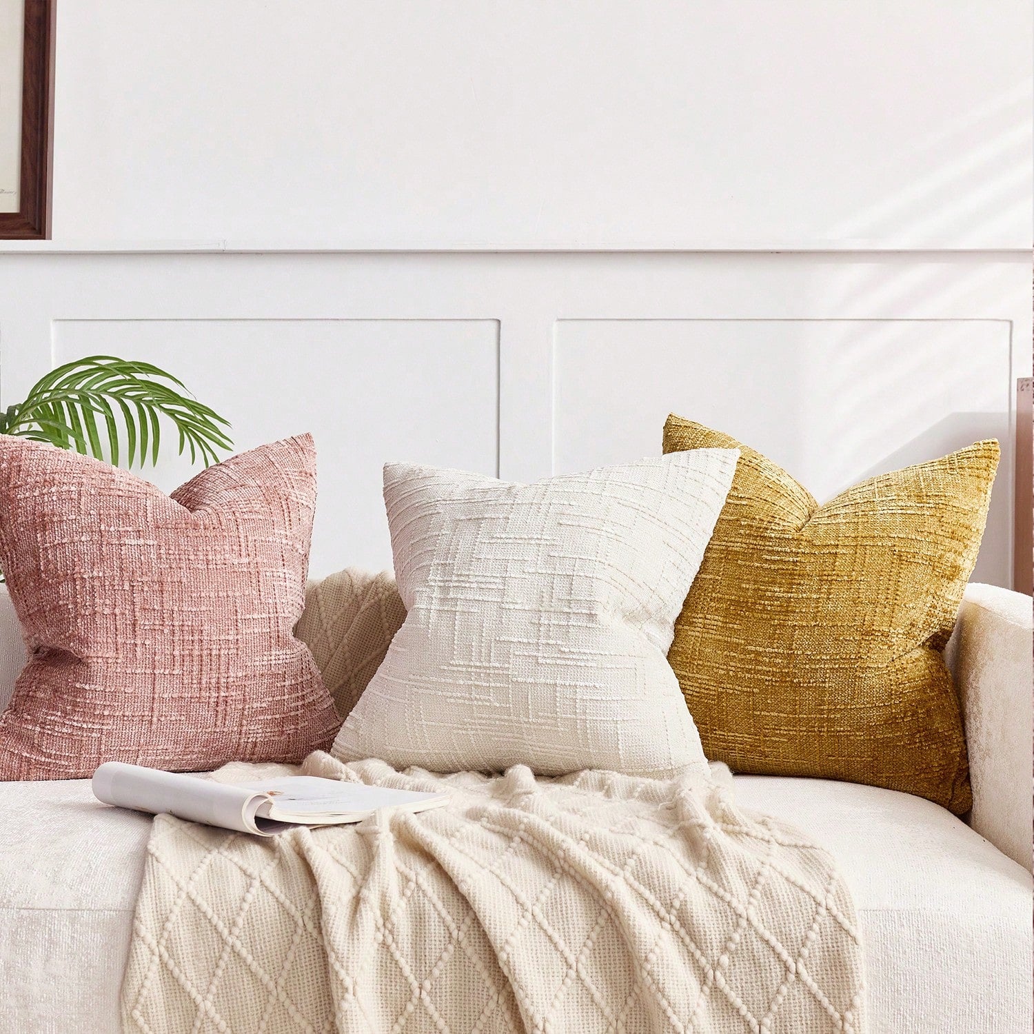 1pc Vintage Chenille Striped Throw Pillow Cover In Deep Beige (Pillow Insert Not Included), 100% Polyester Woven With Zipper, Machine Washable, Geometric Pattern Decorative Cushion Cover For Sofa, Bed