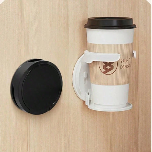 1pc Wall-Mounted Folding Cup Holder, Water Bottle Coffee Beverage Storage Rack, No-Drill Car Cup Holder, Suitable For Kitchen, Bedroom And Office