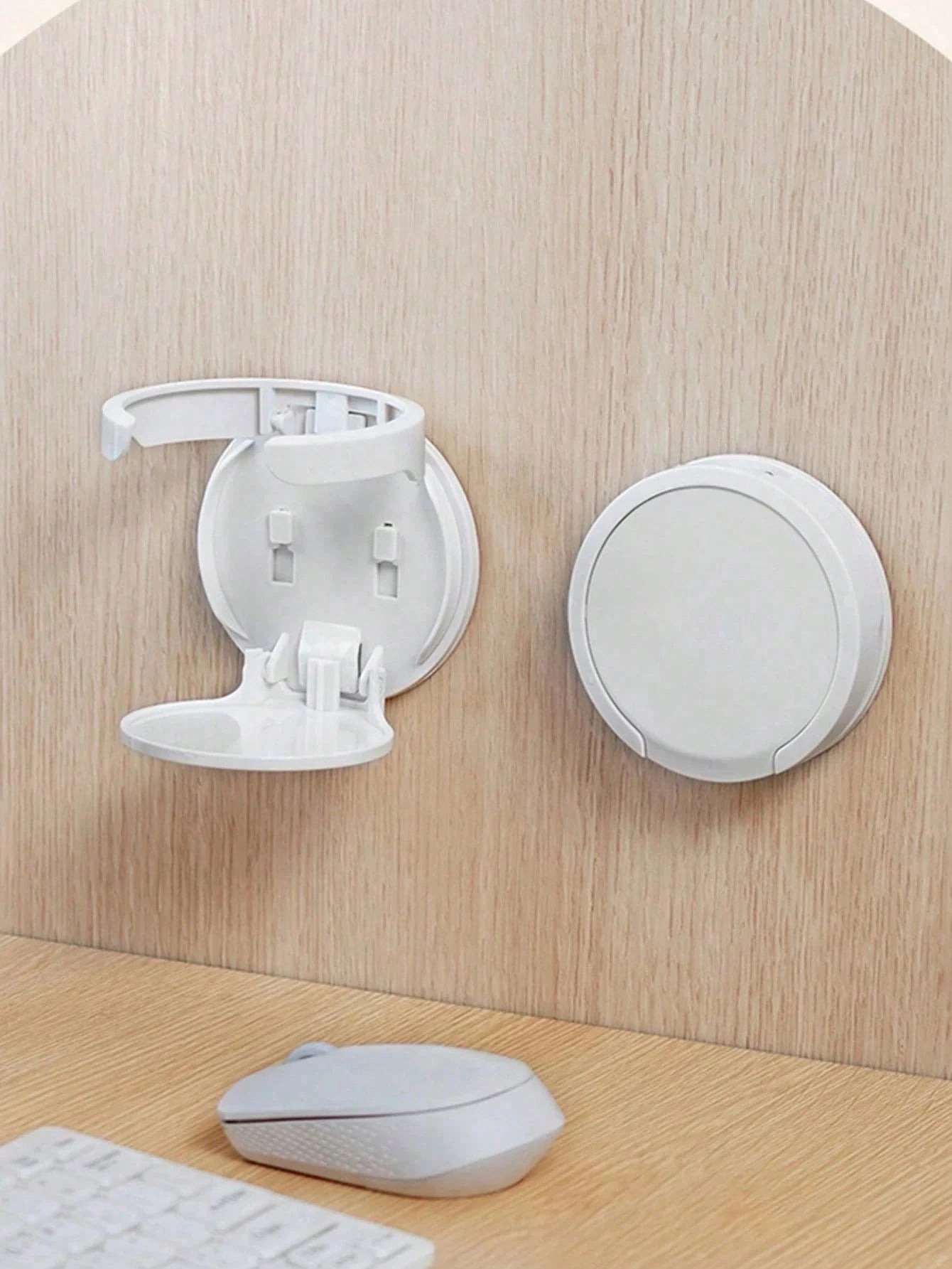 1pc Wall-Mounted Folding Cup Holder, Water Bottle Coffee Beverage Storage Rack, No-Drill Car Cup Holder, Suitable For Kitchen, Bedroom And Office