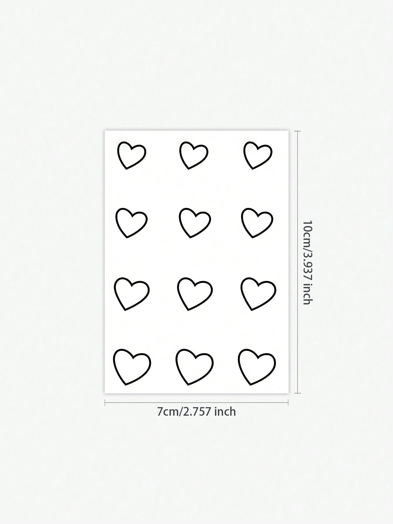 1pc Waterproof Temporary Tattoo Sticker, Hand-Drawn Heart Design, Body Art, Fake Tattoo, Glitter Tattoo For Finger, Wrist, Ankle, Unisex, Sweat-Proof,Sketch Style