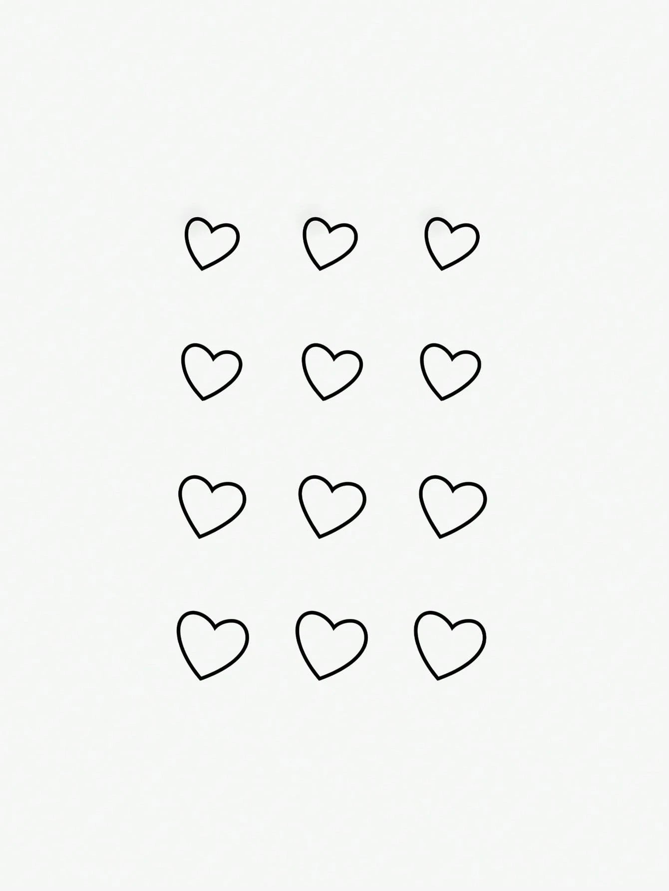 1pc Waterproof Temporary Tattoo Sticker, Hand-Drawn Heart Design, Body Art, Fake Tattoo, Glitter Tattoo For Finger, Wrist, Ankle, Unisex, Sweat-Proof,Sketch Style