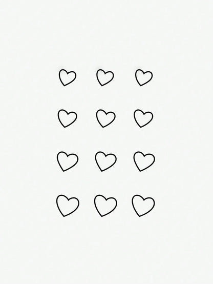 1pc Waterproof Temporary Tattoo Sticker, Hand-Drawn Heart Design, Body Art, Fake Tattoo, Glitter Tattoo For Finger, Wrist, Ankle, Unisex, Sweat-Proof,Sketch Style