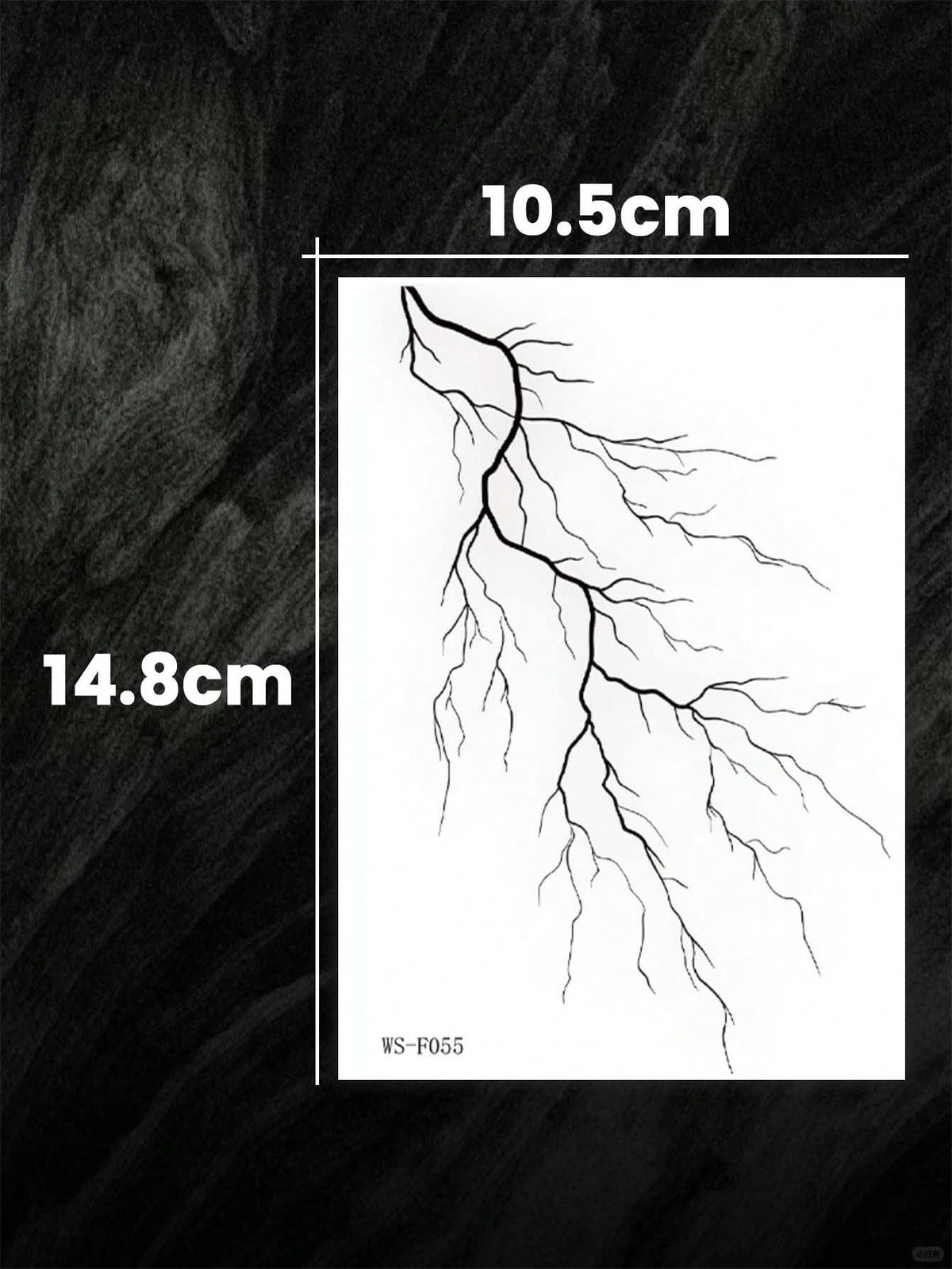 1pc Waterproof Temporary Tattoo Sticker, Long-Lasting 3-5 Days, Easy To Apply And Remove Body Art Tattoo Sticker, Minimalist Fine Line Black Branch Lightning Temporary Tattoo Sticker, Hand-Drawn Vein