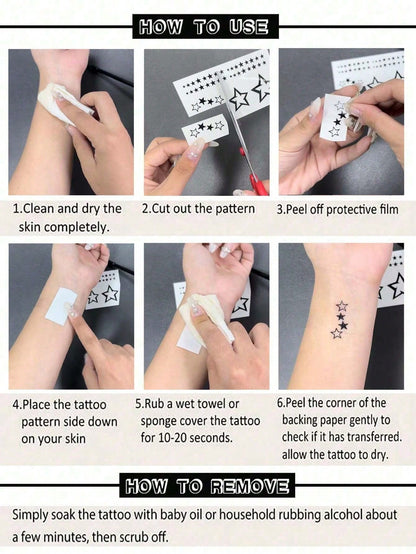 1pc Waterproof Temporary Tattoo Sticker, Long-Lasting 3-5 Days, Easy To Apply And Remove Body Art Tattoo Sticker, Minimalist Fine Line Black Branch Lightning Temporary Tattoo Sticker, Hand-Drawn Vein