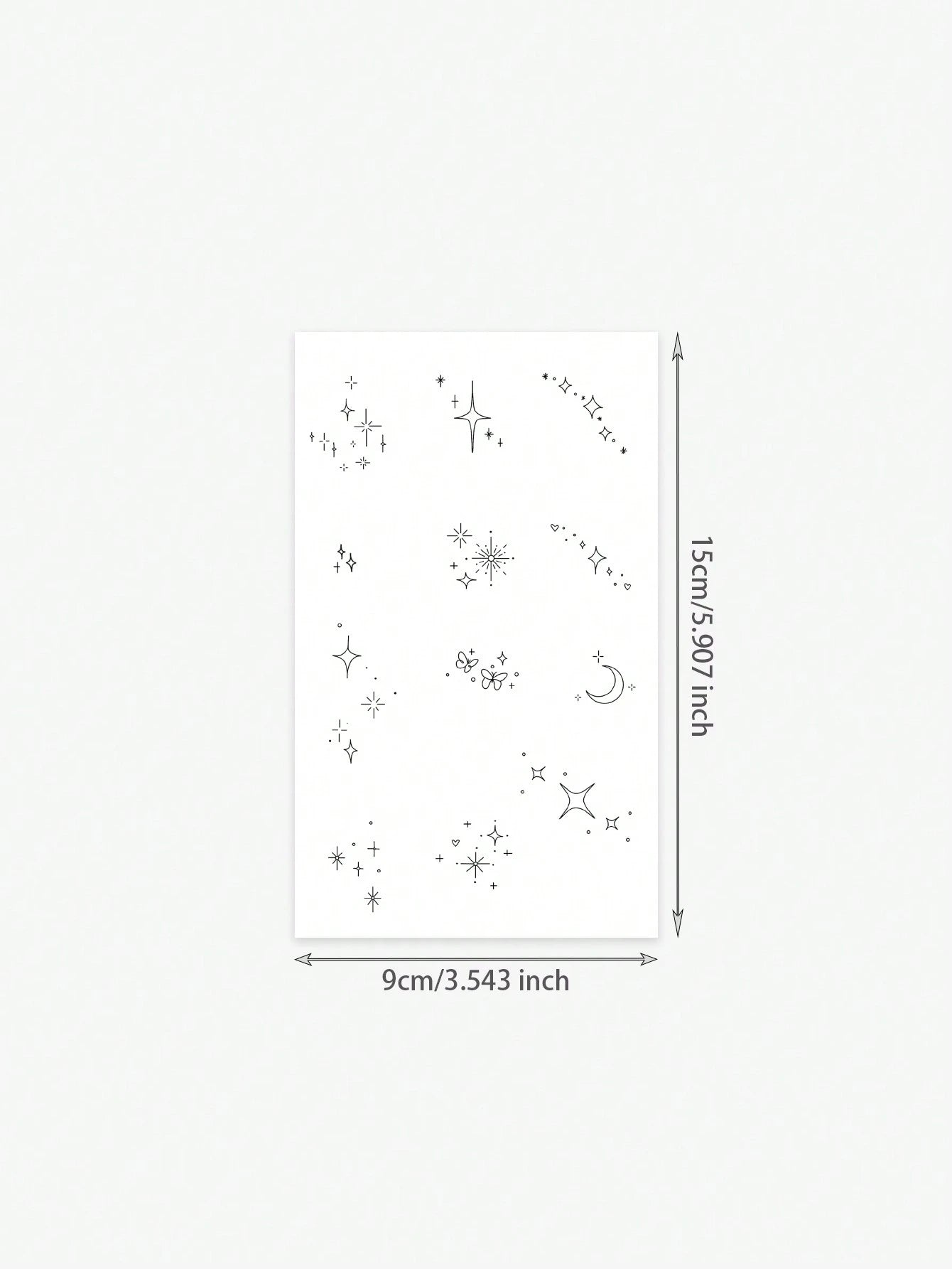 1pc Waterproof, Sweat-Resistant & Washable Temporary Tattoo Sticker With Sparkling Star, Crescent Moon & Glittering Finger Patterns, Fashionable & Suitable For Fashionable People For Daily Use