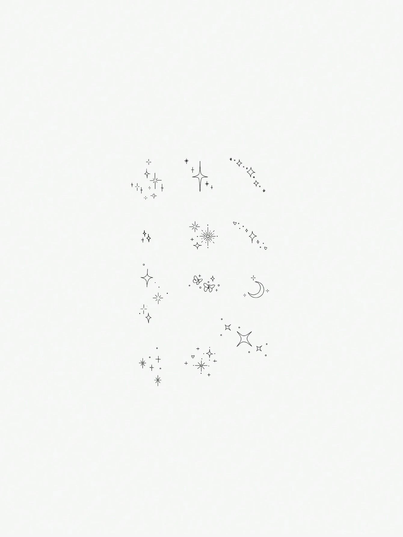 1pc Waterproof, Sweat-Resistant & Washable Temporary Tattoo Sticker With Sparkling Star, Crescent Moon & Glittering Finger Patterns, Fashionable & Suitable For Fashionable People For Daily Use