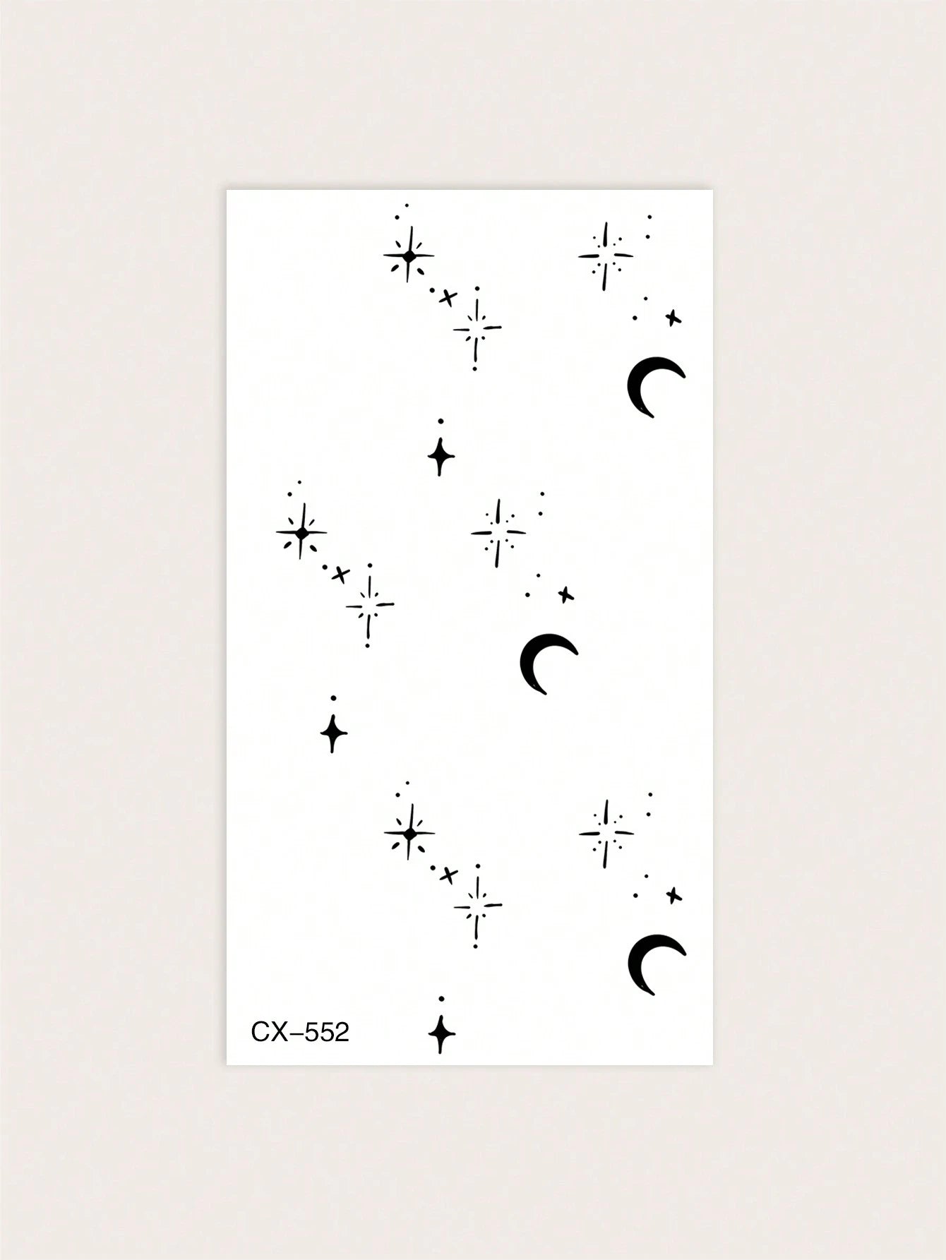1pc Waterproof, Sweat-Resistant & Washable Temporary Tattoo Sticker With Sparkling Star, Crescent Moon & Glittering Finger Patterns, Fashionable & Suitable For Fashionable People For Daily Use