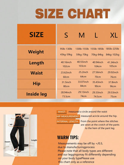 1pc Women's High Waist Elastic Loose Straight Leg Pants, Casual Sports Yoga Leggings, Daily Slim Fit Fitness Pants, Suitable For All Seasons Black