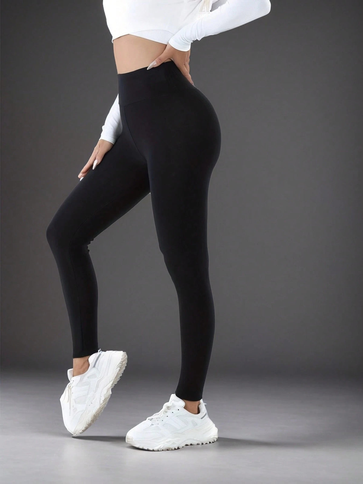 1pc Women's High Waist Warm Pants, Thermal Lined Thick Casual Leggings, Autumn/Winter