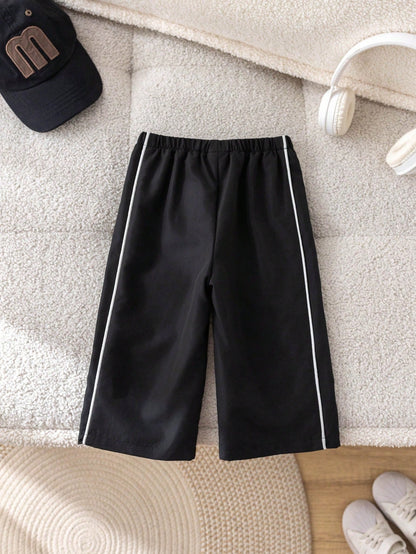 1pc Young Boys' Casual Sports Pants,Straight Leg,Soft & Comfortable,With Drawstring Decoration,Suitable For Daily Wear,School,Outdoor,All Season