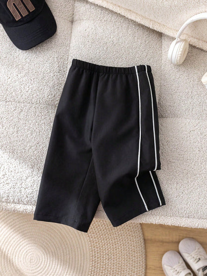 1pc Young Boys' Casual Sports Pants,Straight Leg,Soft & Comfortable,With Drawstring Decoration,Suitable For Daily Wear,School,Outdoor,All Season