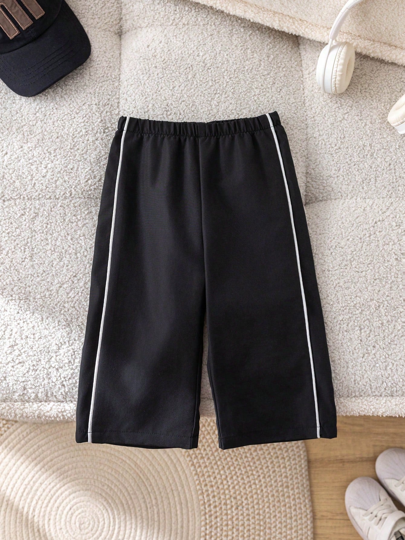 1pc Young Boys' Casual Sports Pants,Straight Leg,Soft & Comfortable,With Drawstring Decoration,Suitable For Daily Wear,School,Outdoor,All Season