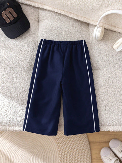 1pc Young Boys' Casual Sports Pants,Straight Leg,Soft & Comfortable,With Drawstring Decoration,Suitable For Daily Wear,School,Outdoor,All Season