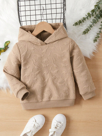 1pc Young Boys Dinosaur Embossed Sweatshirt