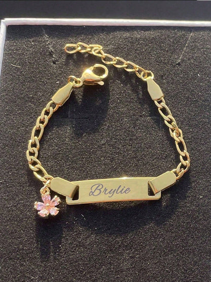 1pc Zirconia Flower Custom Name Jewelry Set, Cute 2000s Fall Casual Style, Unique Personalized Gift For, Suitable Daily Wear,Homecoming Season